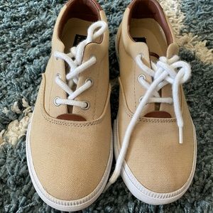 Tan colored Polo canvass dress shoes sneakers